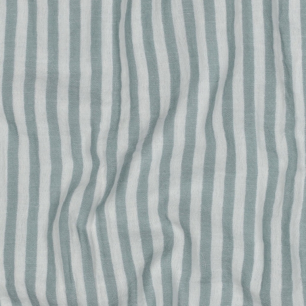 0,5m Musselin Streifen garngefärbt Salbei Weiss