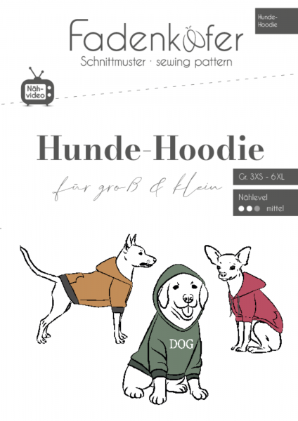 Schnittmuster Fadenkäfer Hunde Hoodie
