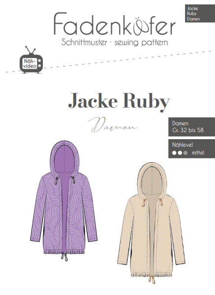 Schnittmuster Fadenkäfer Ruby Jacke Damen