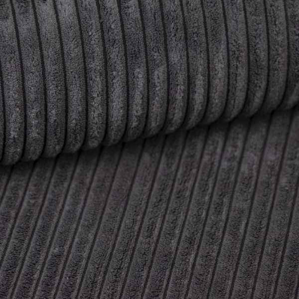 0,5m Samt Cord / Breitcord Dunkel Grau (Nr. 034)