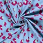 Preview: 0,5m Musselin Animalprint Leo Eisblau