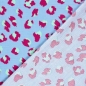 Preview: 0,5m Musselin Animalprint Leo Eisblau