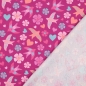 Preview: 0,5m Flanell Vögel Blüten Pink
