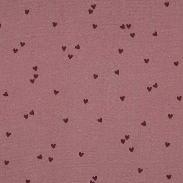 Preview: 0,5m Musselin kleine Herzen Hell Lila