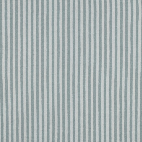 Preview: 0,5m Musselin Streifen garngefärbt Salbei Weiss