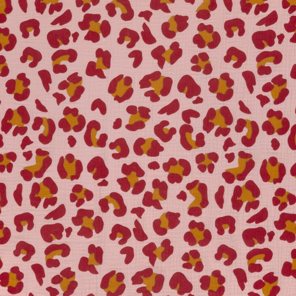 Preview: 0,5m Musselin Animalprint Leo Altrosa