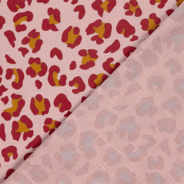 Preview: 0,5m Musselin Animalprint Leo Altrosa