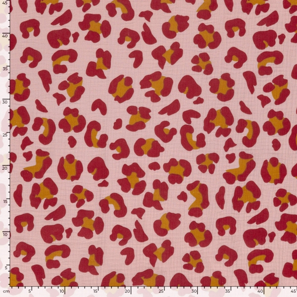 0,5m Musselin Animalprint Leo Altrosa