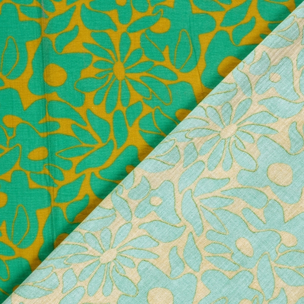 Preview: 0,5m Musselin Blumen Lime Grün