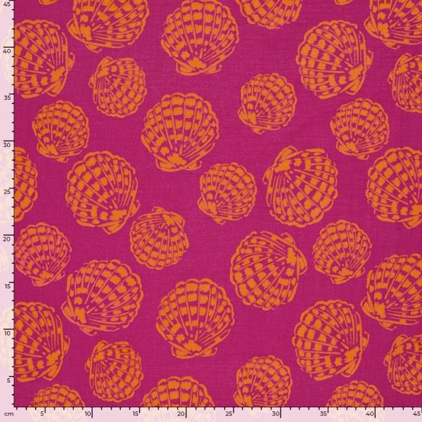 0,5m Musselin Muscheln Pink Orange
