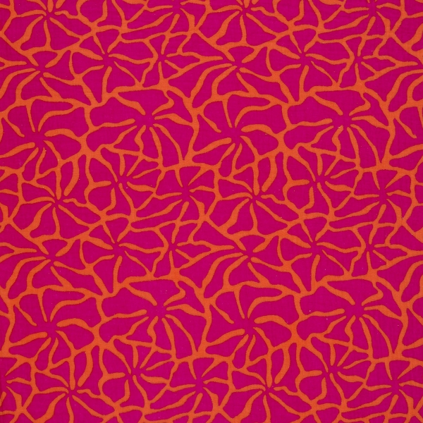 Preview: 0,5m Musselin Abstrakt Pink Orange