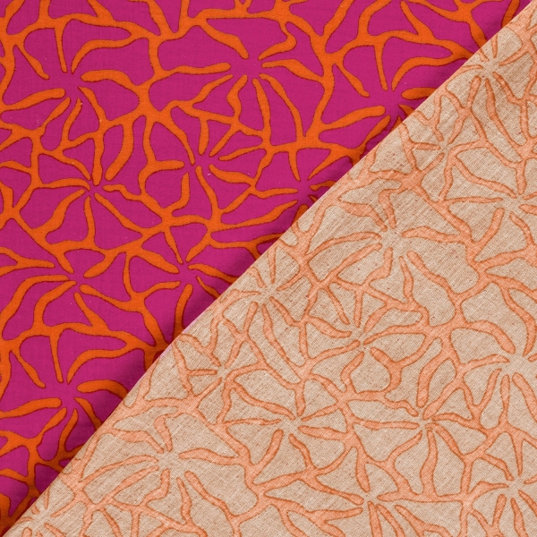 Preview: 0,5m Musselin Abstrakt Pink Orange