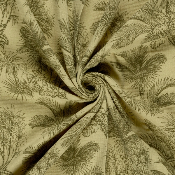 Preview: 0,5m Musselin Palmen Khaki