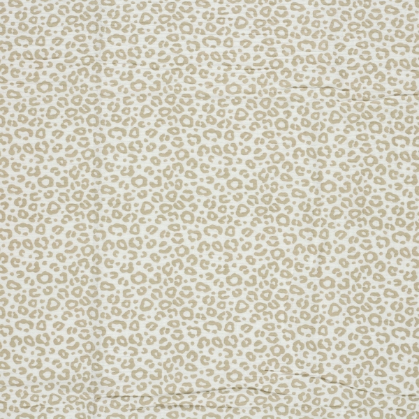 Preview: 0,5m Musselin Animalprint Leo Beige Wollweiss