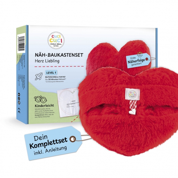 Näh-Baukastenset Herz Liebling Level 1 von cuci cuci