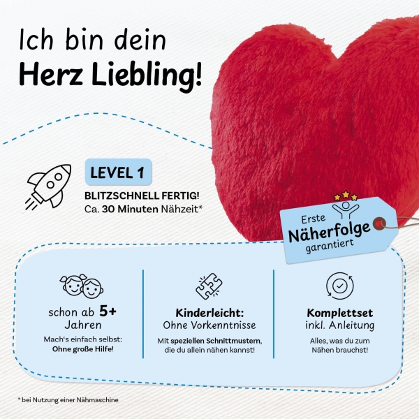 Preview: Näh-Baukastenset Herz Liebling Level 1 von cuci cuci