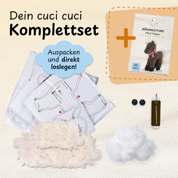 Preview: Näh-Baukastenset Pferd Pepper Level 3 von cuci cuci