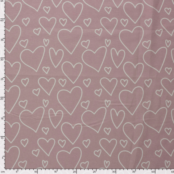 0,5m Flanell Herzen Rosa