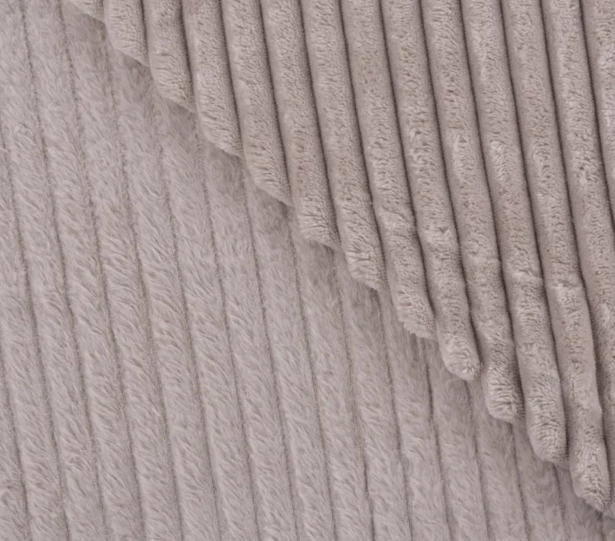 0,5m Kuschelfleece Rippstruktur Sand
