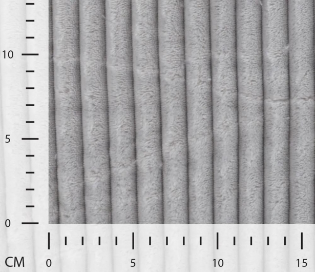0,5m Kuschelfleece Rippstruktur Silber Grau