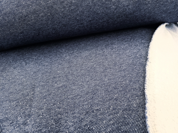 Preview: 0,5m Sweat in Marine mit Baumwoll Lammfleece