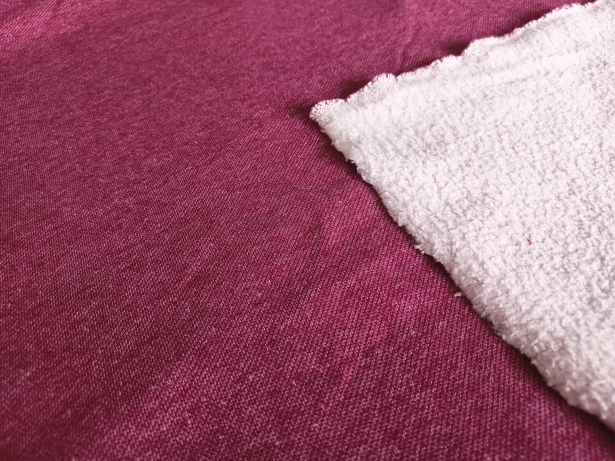 Preview: 0,5m Sweat in Weinrot mit Baumwoll Lammfleece