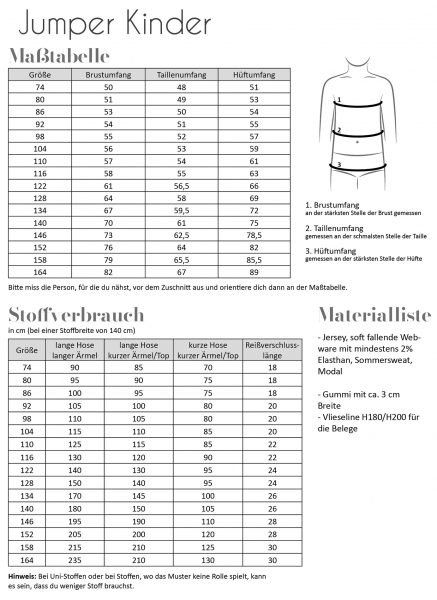 Schnittmuster Fadenkäfer Jumper Kinder