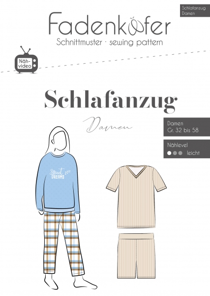 Schnittmuster Fadenkäfer Schlafanzug Damen