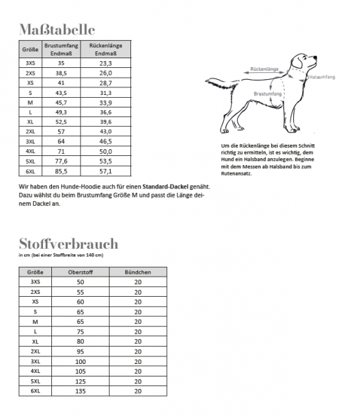 Preview: Schnittmuster Fadenkäfer Hunde Hoodie