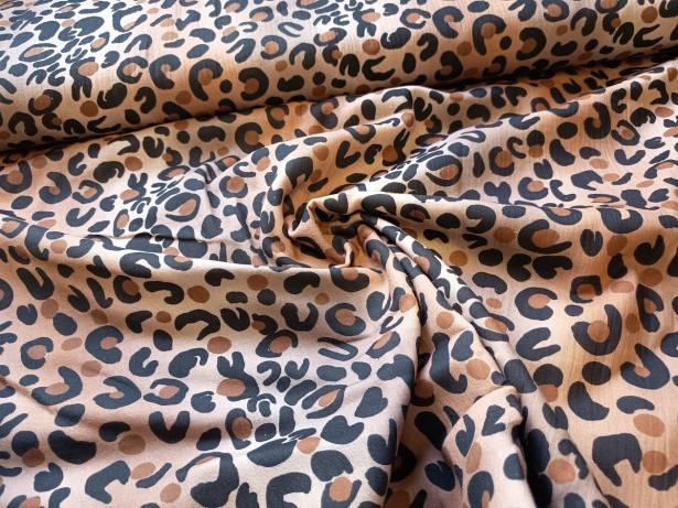 0,5m Musselin Eigenproduktion - Animalprint - Braun Schwarz Ombre - Überbreite 160cm