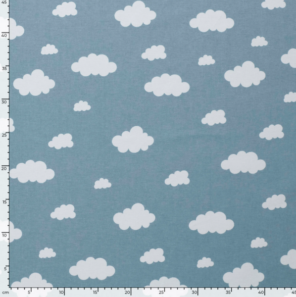 0,5m Flanell Wolken Hellblau