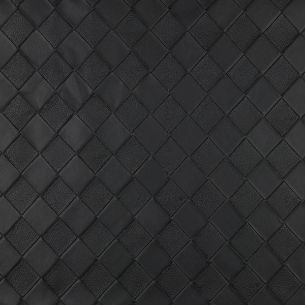Zuschnitt 50cm Kunstleder mit Struktur - Quadrat Schwarz