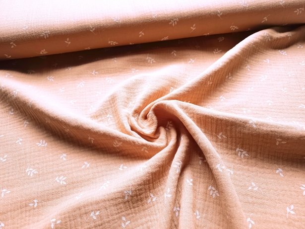 0,5m Musselin Blätter Apricot