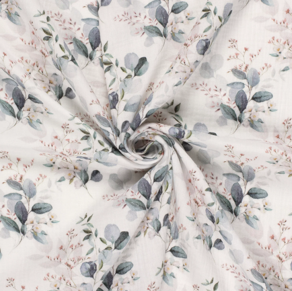 Preview: 0,5m Musselin Blätter Salbei