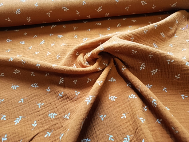 0,5m Musselin Blätter Terra