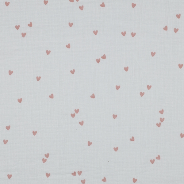Preview: 0,5m Musselin kleine Herzen Weiss