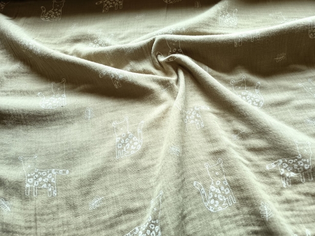 0,5m Musselin kleiner Panther Lindgrün