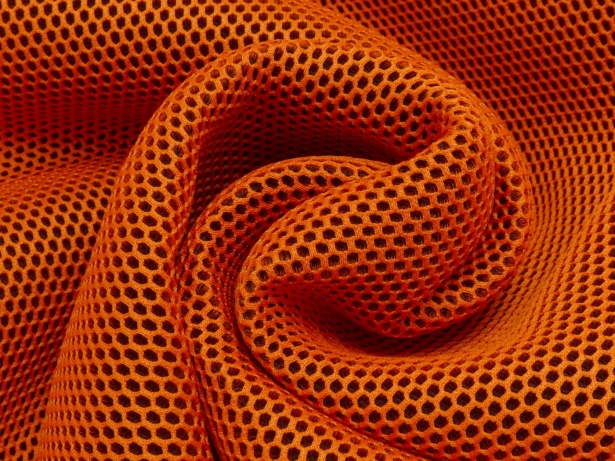 Preview: Zuschnitt 50cm Mesh 3D-Netz mit Geweberücken / Farbe Leuchtend Orange