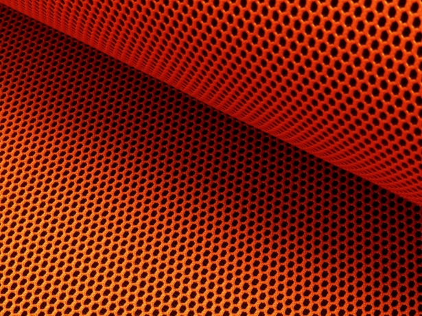 Zuschnitt 50cm Mesh 3D-Netz mit Geweberücken / Farbe Leuchtend Orange
