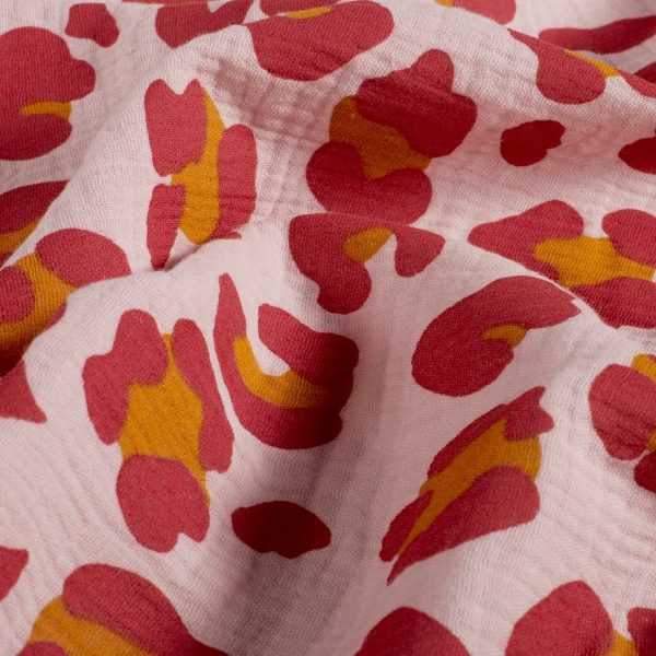 0,5m Musselin Animalprint Leo Altrosa