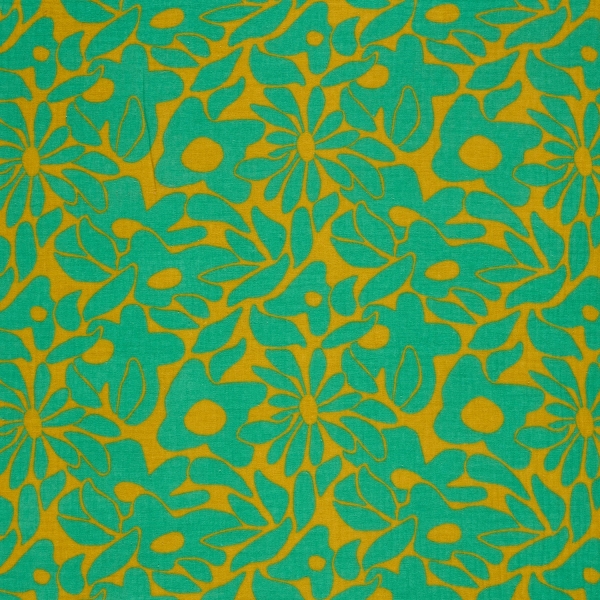 0,5m Musselin Blumen Lime Grün