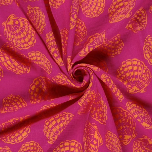 0,5m Musselin Muscheln Pink Orange