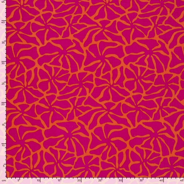 0,5m Musselin Abstrakt Pink Orange