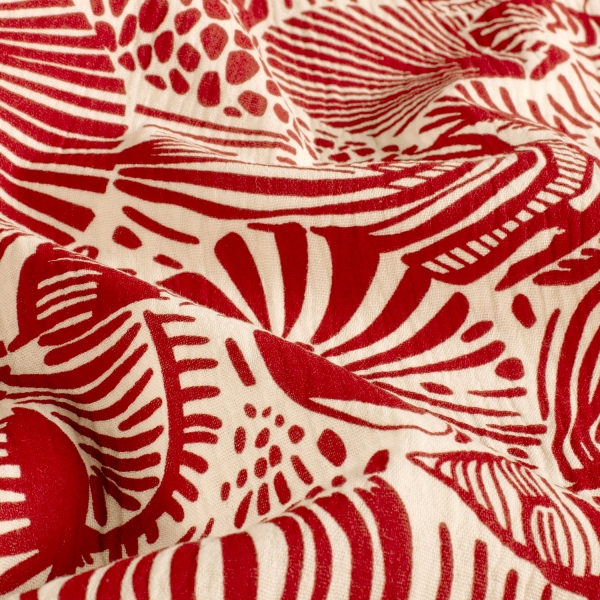 0,5m Musselin Muscheln Rot Weiss