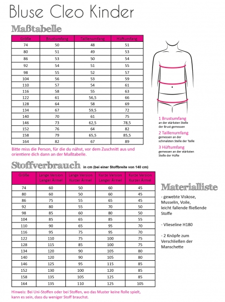 Schnittmuster Fadenkäfer Bluse Cleo Kinder