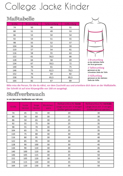 Schnittmuster Fadenkäfer College Jacke Kinder