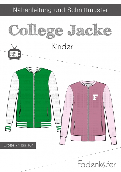 Schnittmuster Fadenkäfer College Jacke Kinder