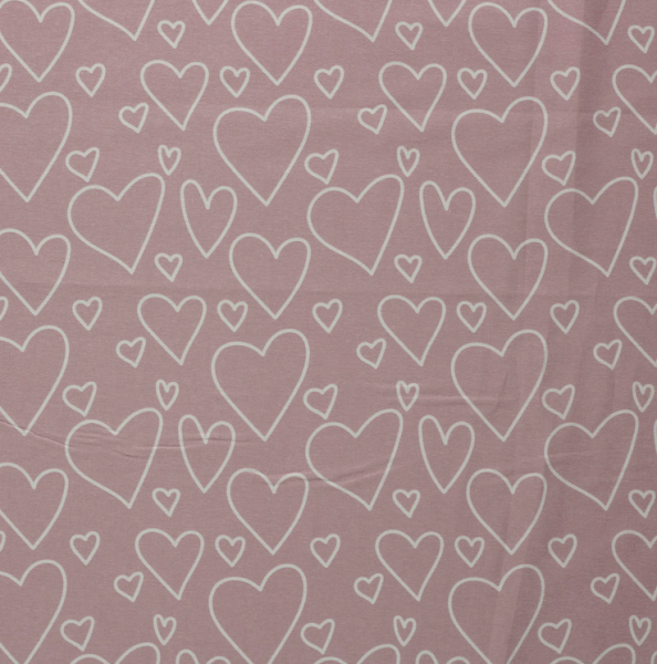0,5m Flanell Herzen Rosa