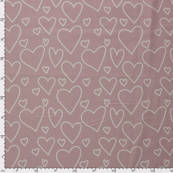 0,5m Flanell Herzen Rosa