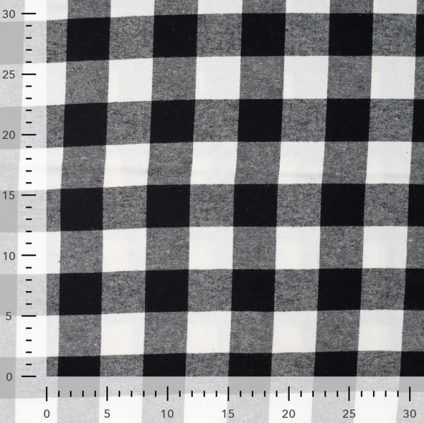 0,5m Flanell Karo Schwarz Weiss
